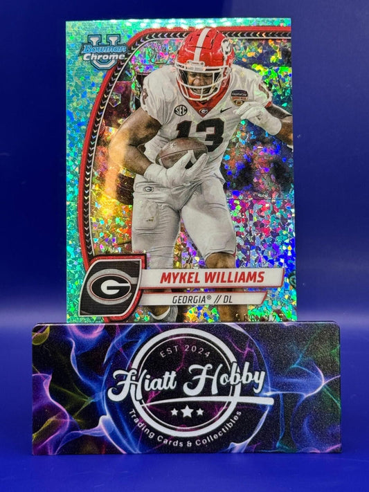 2024 Bowman Chrome U Football - Mykel Williams #134 - Aqua Speckle /275