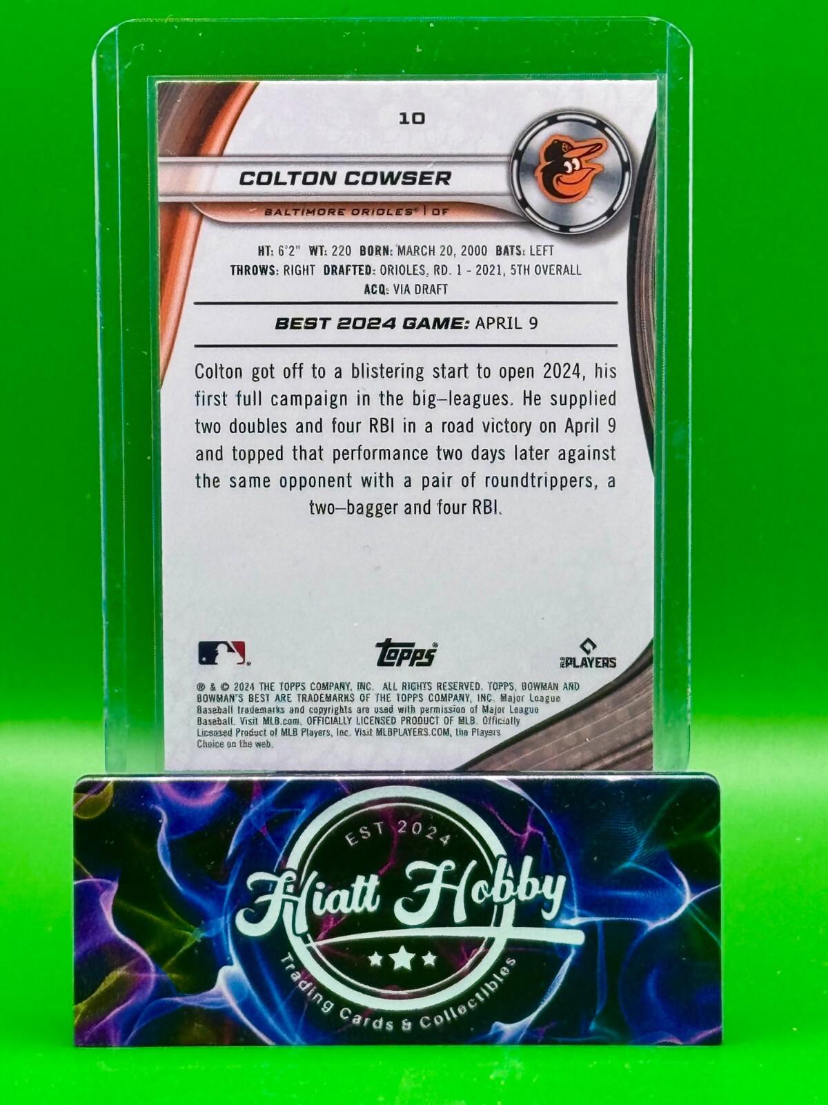 2024 Bowman's Best - Colton Cowser #10 - Purple Mojo Refractor /250
