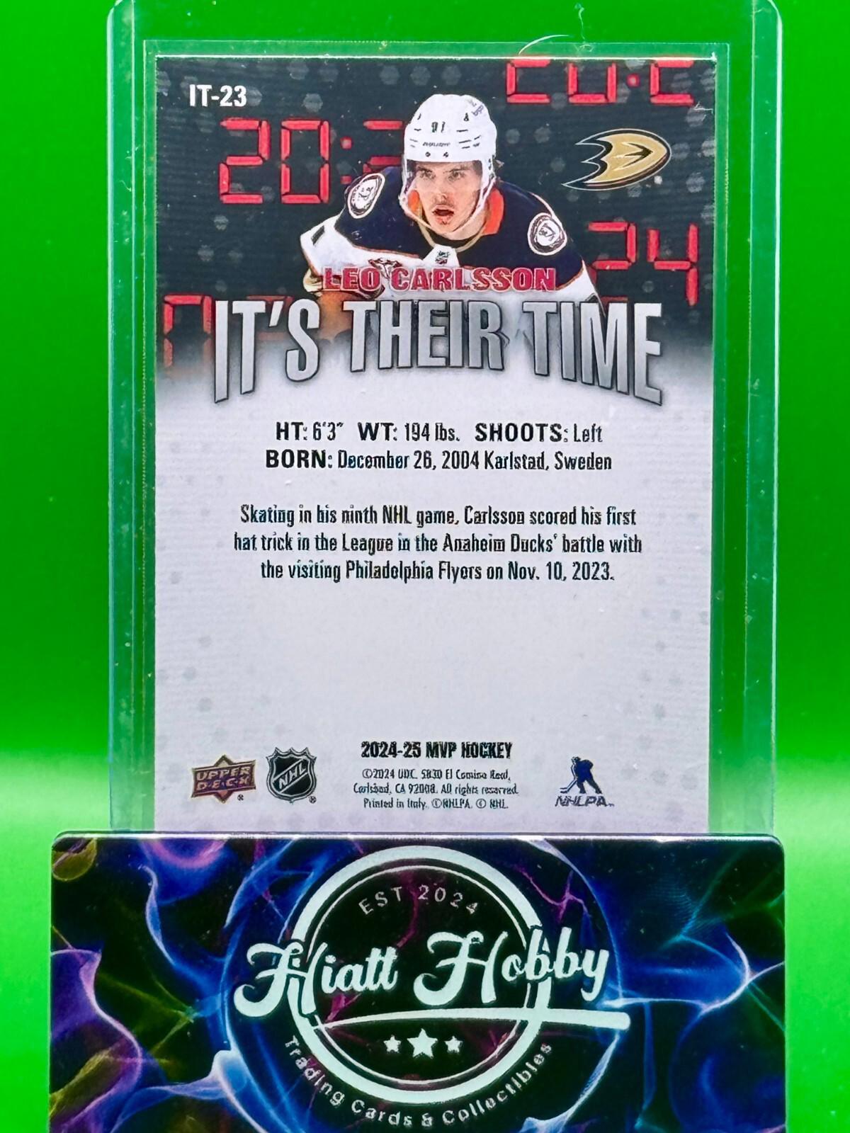 2024-25 Upper Deck MVP Hockey - Leo Carlsson #IT-23 - It's Their Time