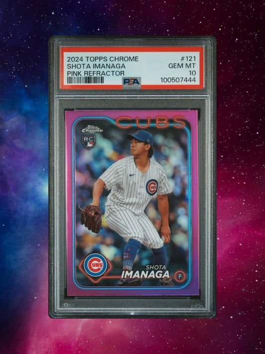 2024 Topps Chrome - Shota Imanaga #121 - Pink Refractor (RC) - PSA 10