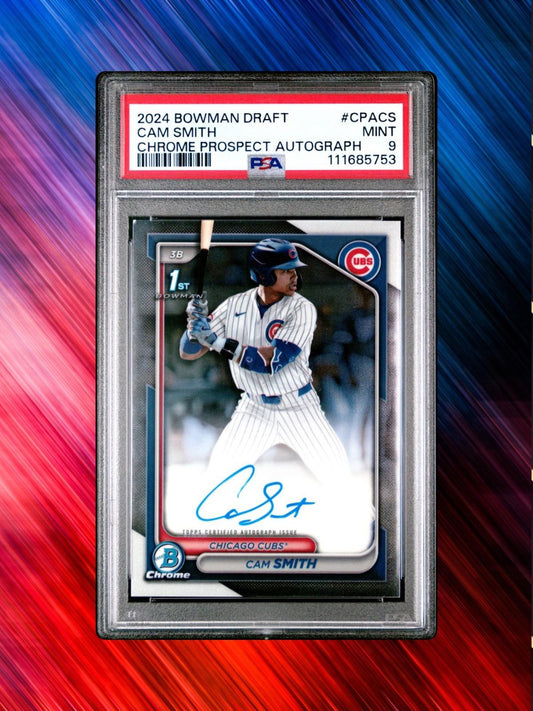 2024 Bowman Draft - Cam Smith #CPA-CS - Chrome Auto - (RC, AU) PSA 9