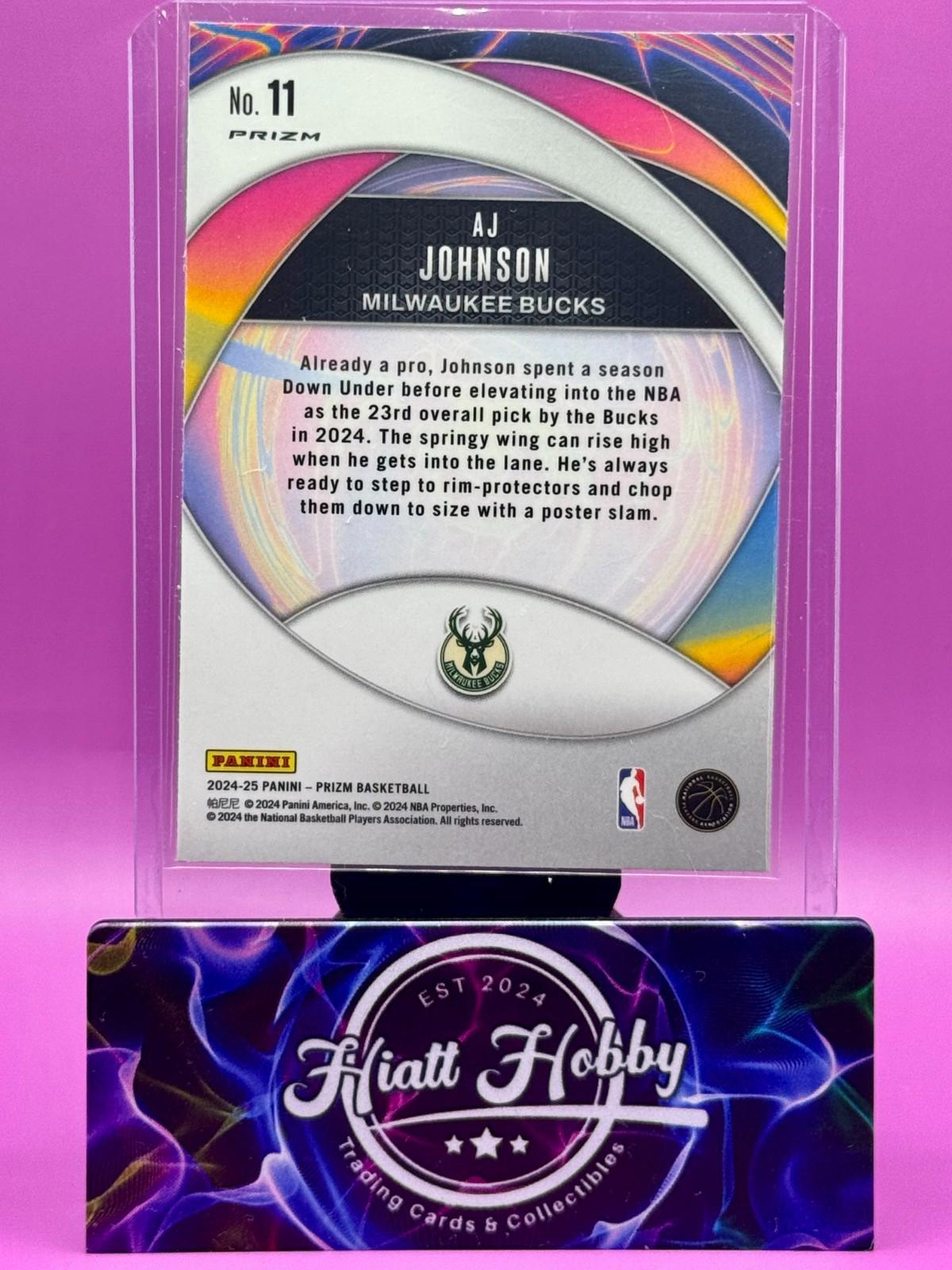 2024-25 Panini Prizm - Instant Impact AJ Johnson #11 Silver Prizm (RC)