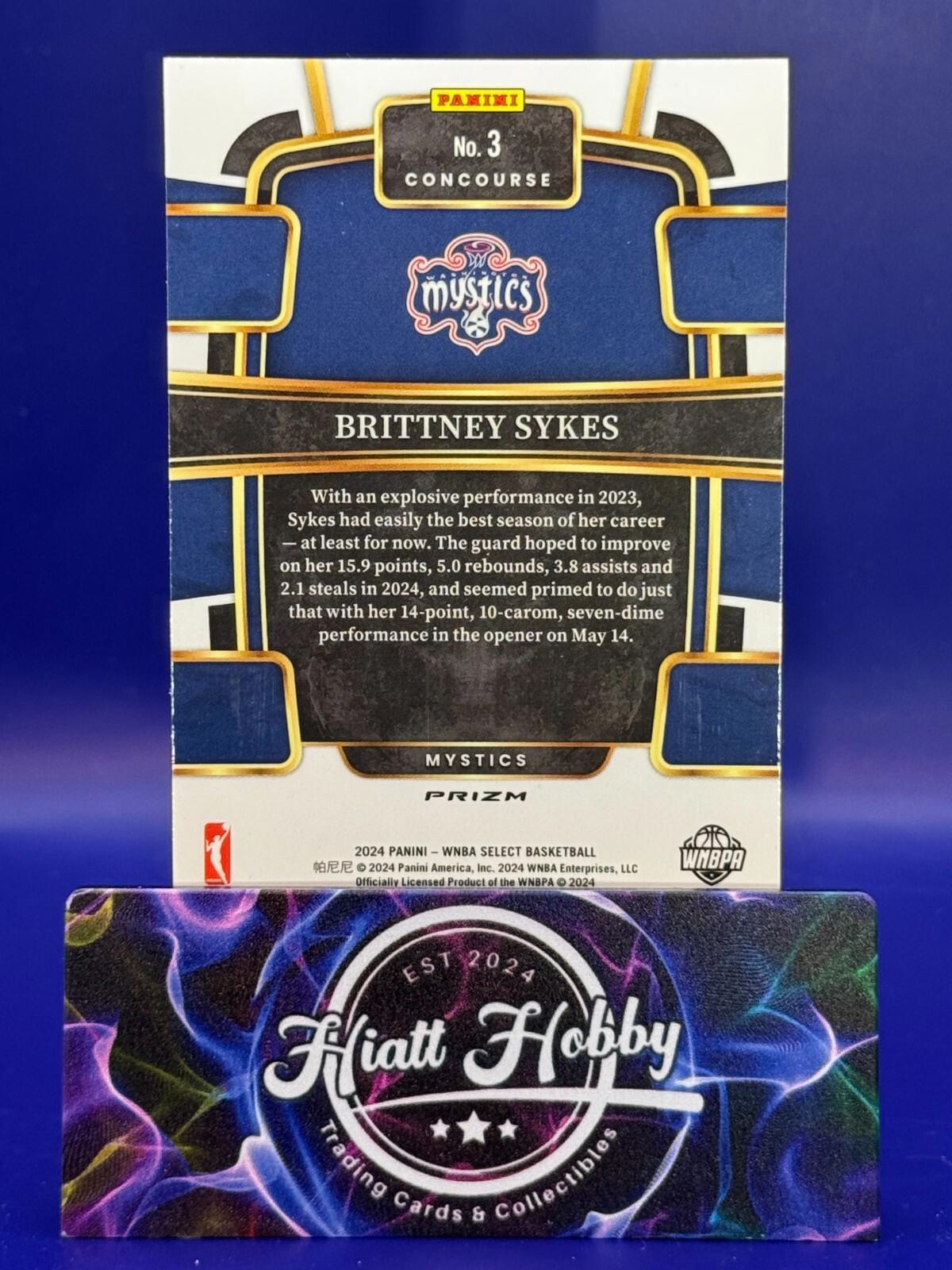 2024 Panini Select WNBA - Concourse #3 - Brittney Sykes - Pink Ice