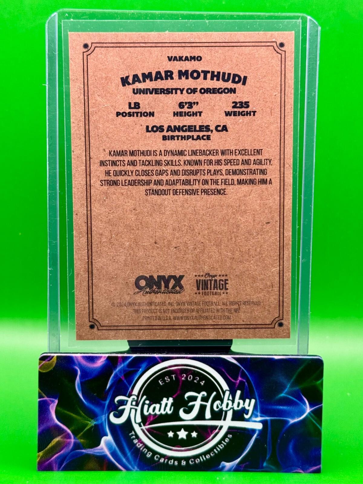 2024 Onyx Vintage Football - Kemar Mothudi #VAKEMO - Auto (AU,RC)