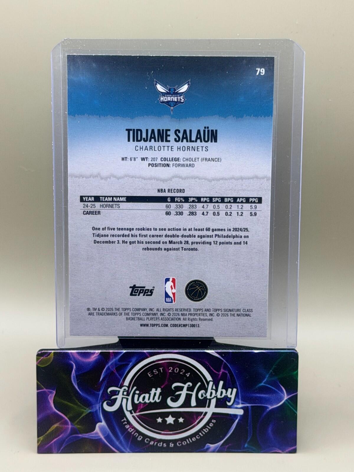 2025-26 Topps Signature Series Basketball - #79 Tidjane Salaun - Chrome