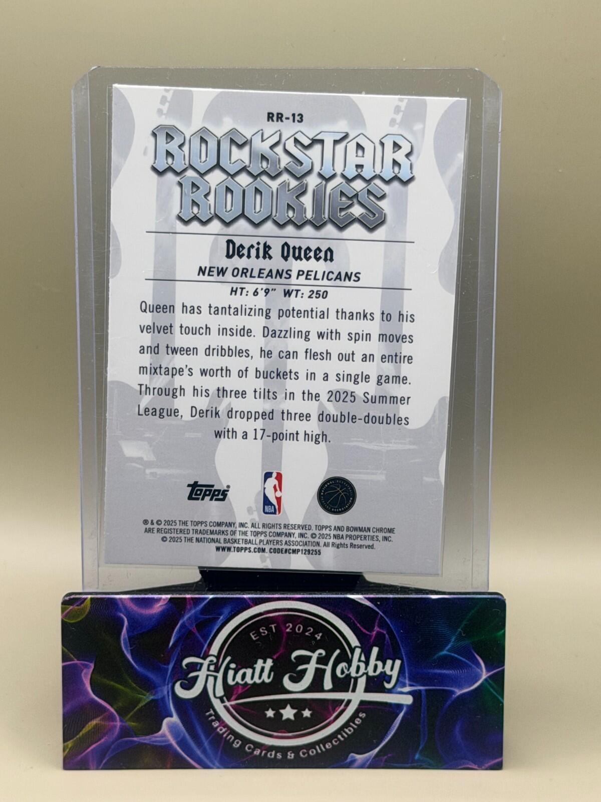 2025-26 Bowman Chrome Basketball - #RR-13 Derik Queen - Rockstar Rookies (RC)