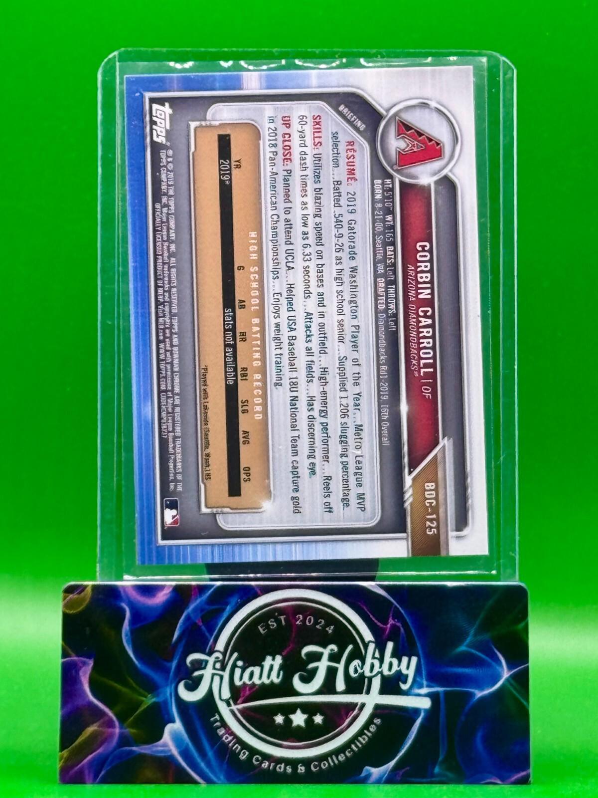 2019 Bowman Draft - Chrome Corbin Carroll #BDC-125 (RC)