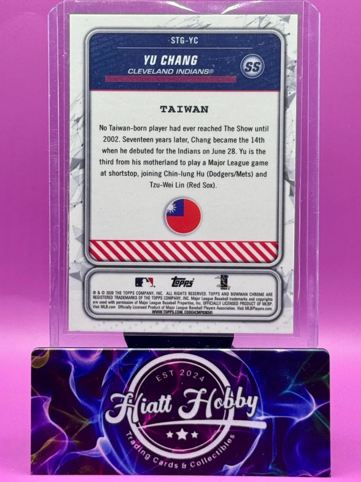2020 Bowman Chrome - Yu Chang #STG-YC - Spanning the Globe (RC)