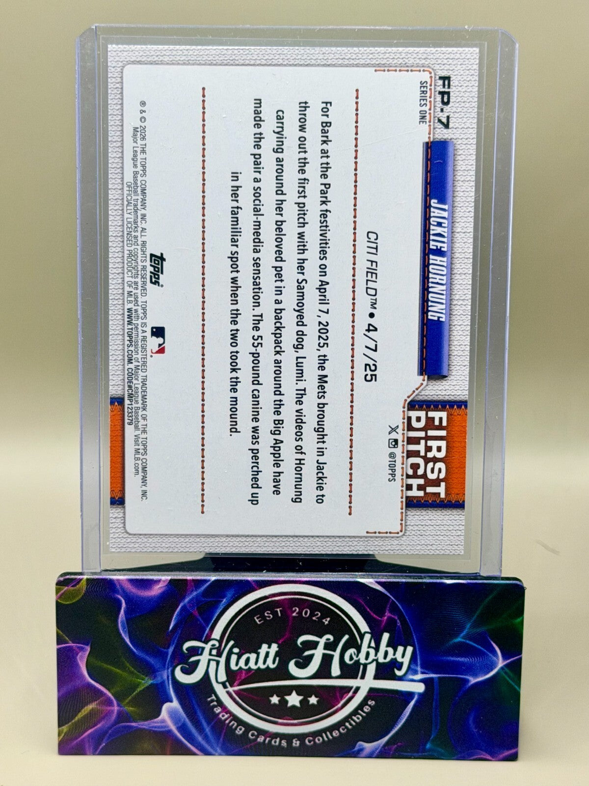 2026 Topps Series 1 - #FP-7 Jackie Hornung - First Pitch