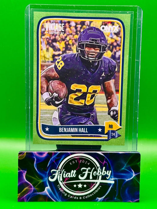 2024 Onyx Vintage Football - Benjamin Hall  #OVBEHA - Green /50 (RC)