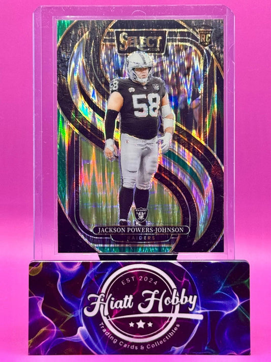 2024 Panini Select - Jackson Powers-Johnson #148 Black & Green Shock (RC)