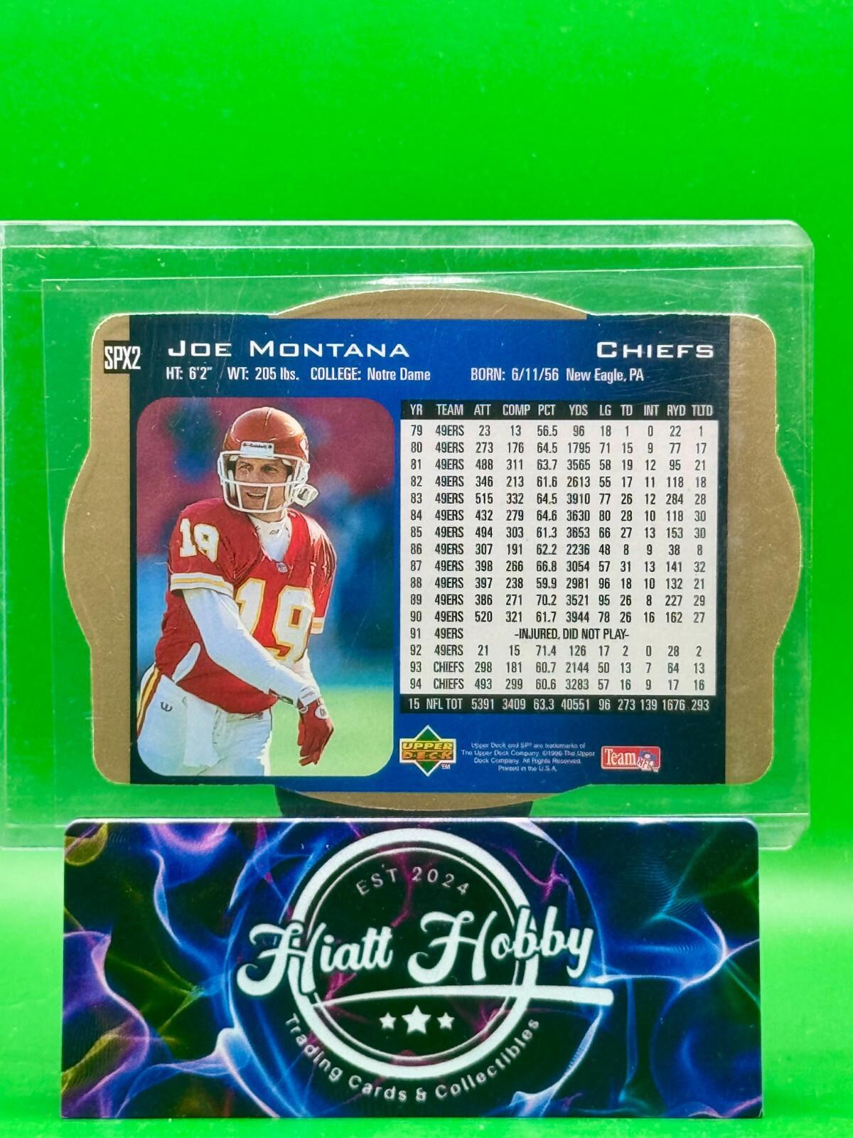 1995 Upper Deck SPx Football - Joe Montana #SPX2 - Holoview Die-Cut
