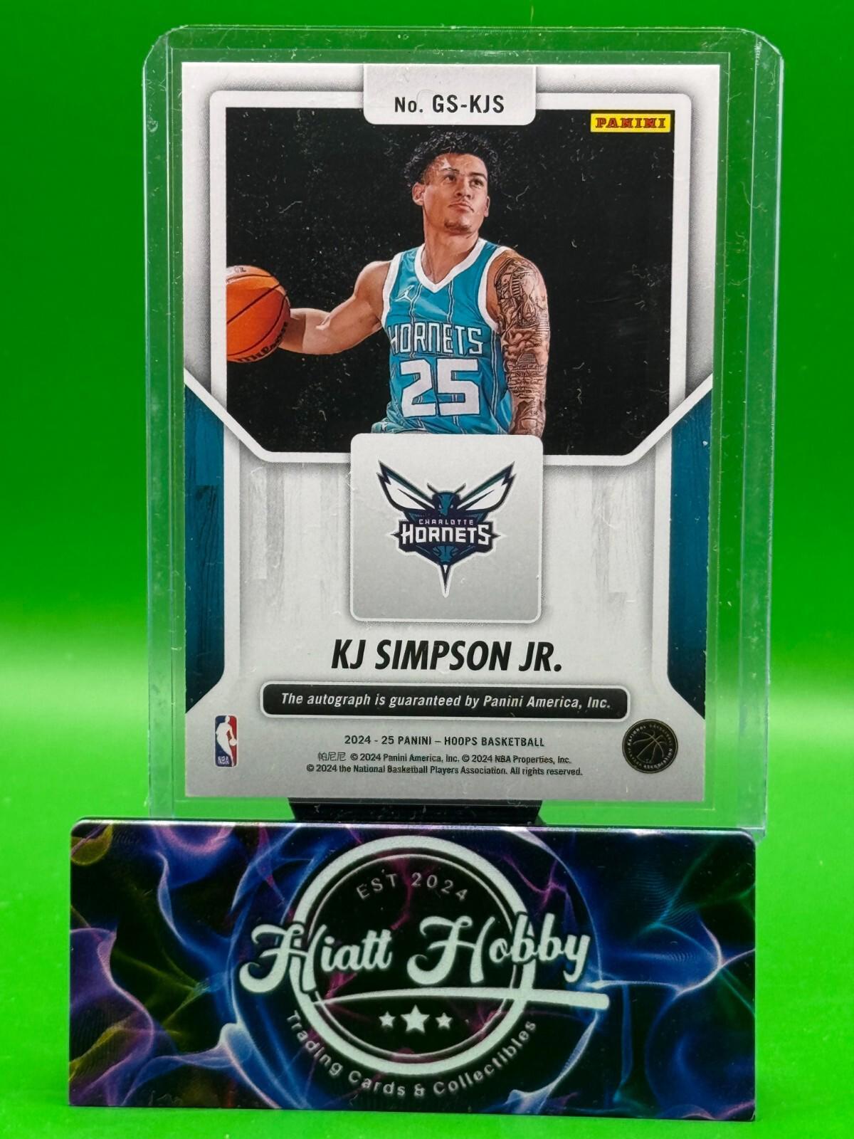 2024-25 Panini NBA Hoops - KJ Simpson Jr. #GS-KJS (AU, RC) - Great SIGNifacance