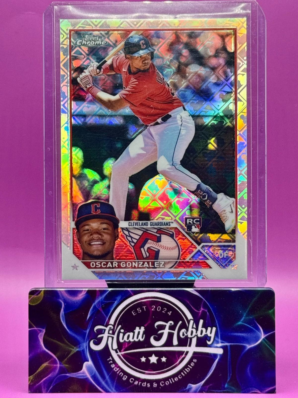 2023 Topps Chrome - Oscar Gonzalez #207 Logo Foil Refractor (RC)