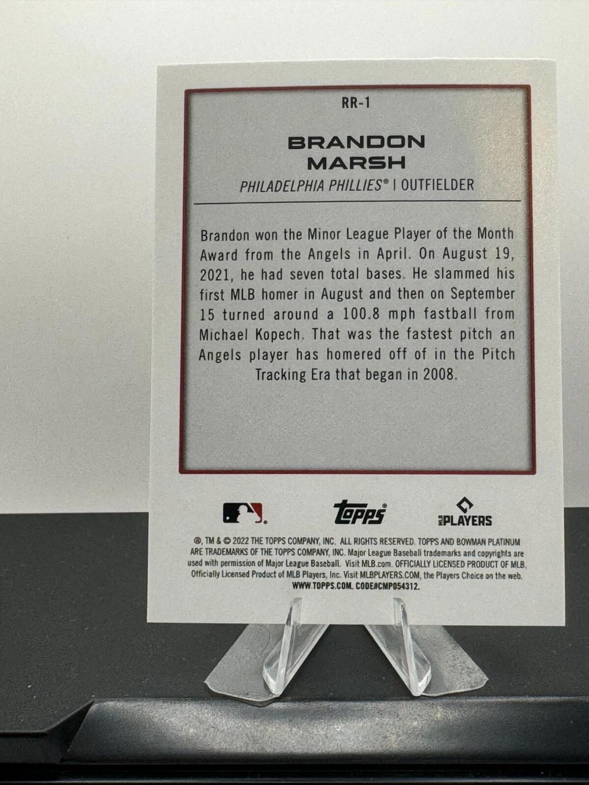 2022 BOWMAN PLATINUM Brandon Marsh #RR-1 - RENOWNED ROOKIES