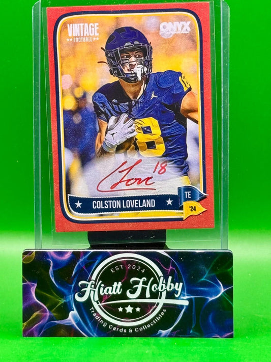 2024 Onyx Vintage Football - Colston Loveland #VACOLO - Red Auto /25