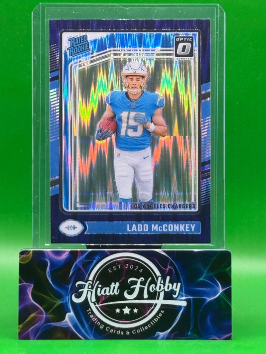 2024 Panini Donruss Optic - Ladd McConkey #266 - Purple Shock Prizm (RC)