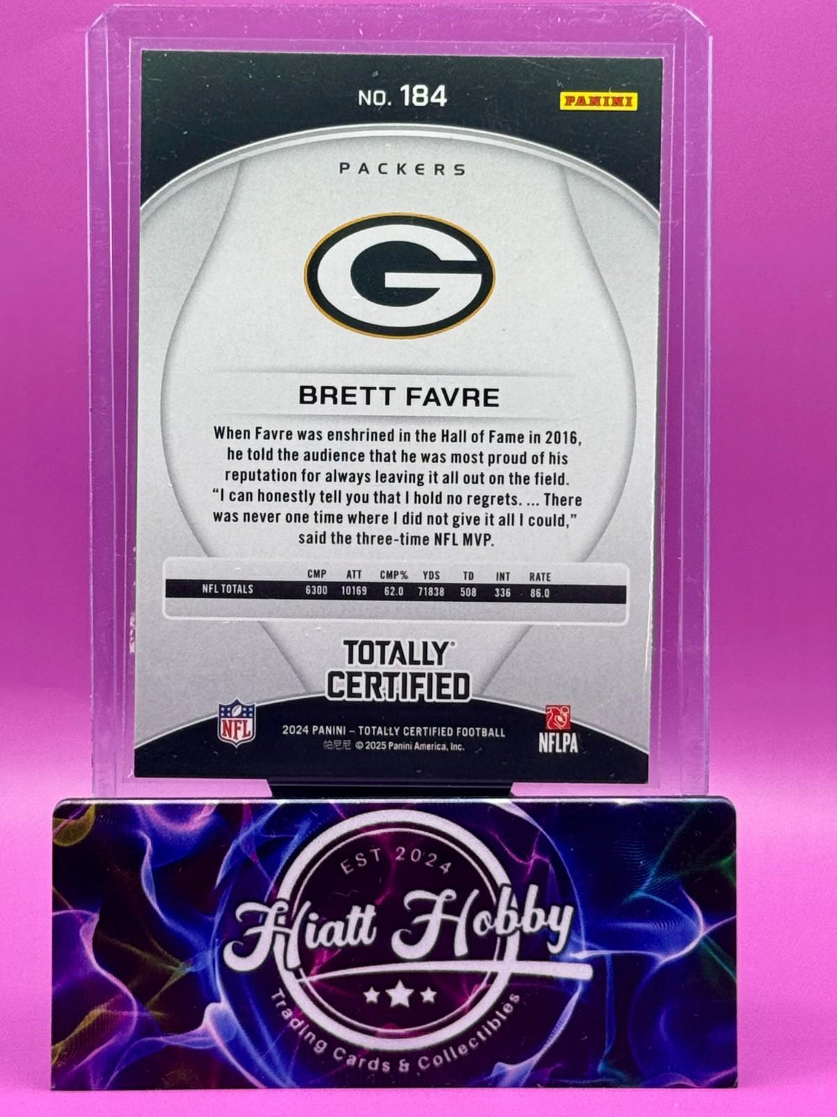 2024 Panini Total Certified Football - Brett Favre #184 - Maroon Mirror
