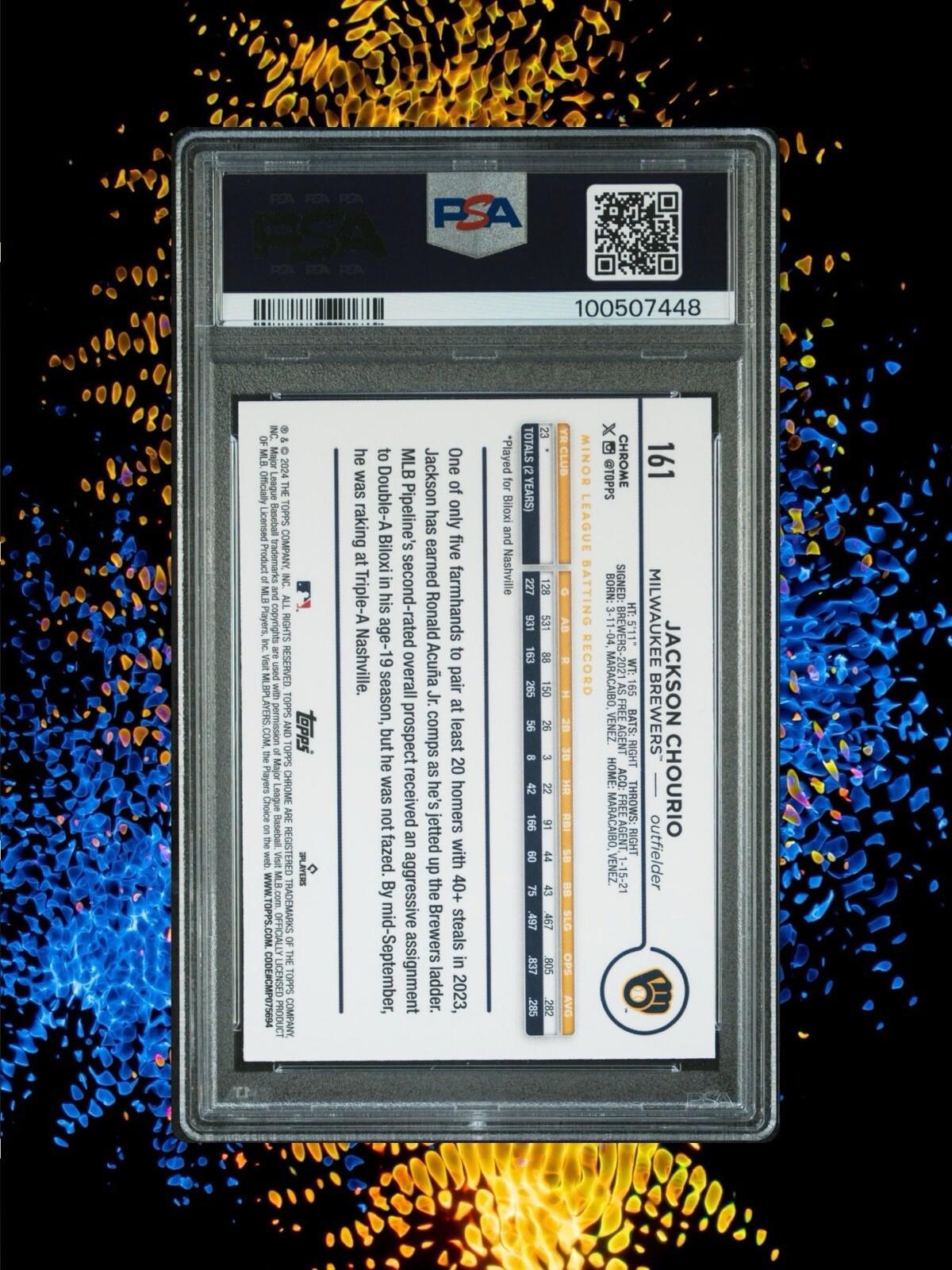 2024 Topps Chrome - X-Fractor #161 Jackson Chourio (RC) - PSA 10