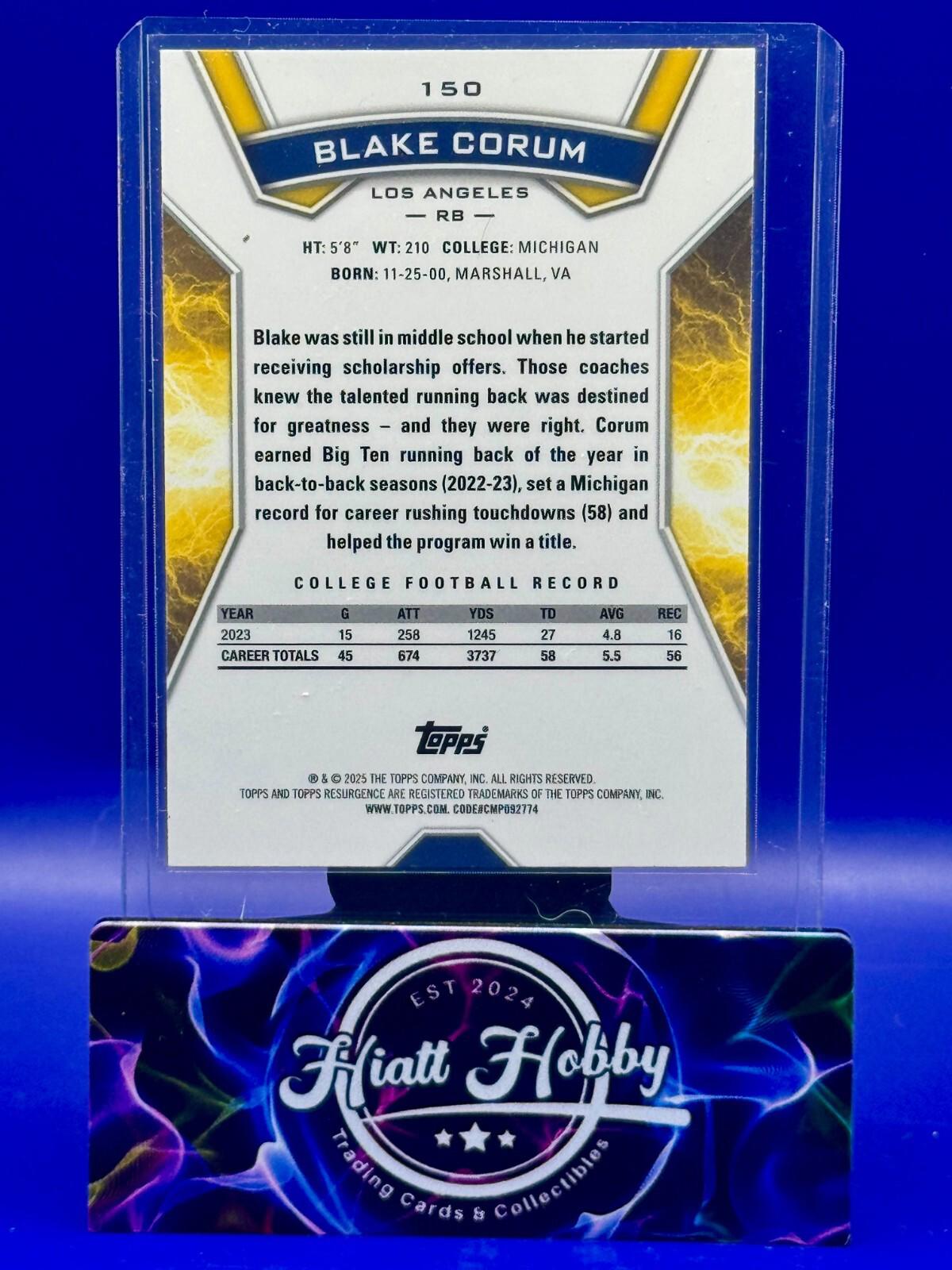 2024 Topps Resurgence - Rookies Blake Corum #150 - Prism Refractor (RC)