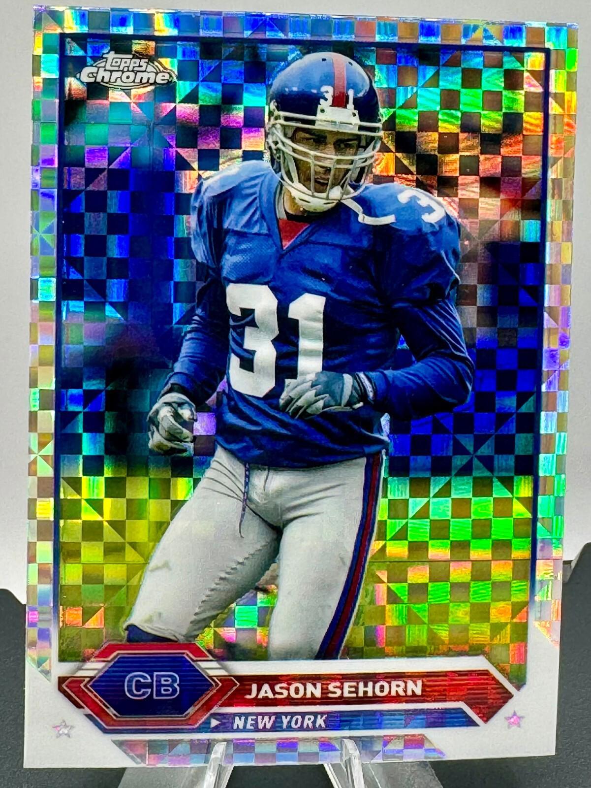 2023 Topps Composite Football- Topps Chrome Checker Refractor - Jason Sehorn #45