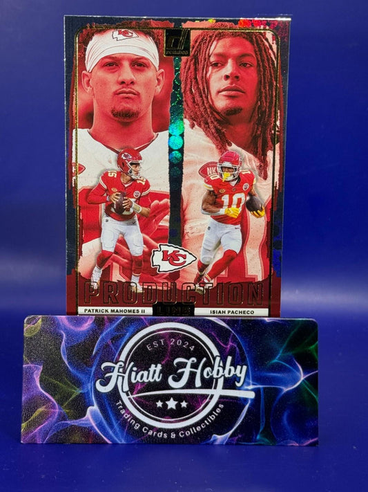 2024 Panini Donruss - Production Line #11 Patrick Mahomes II, Isiah Pacheco