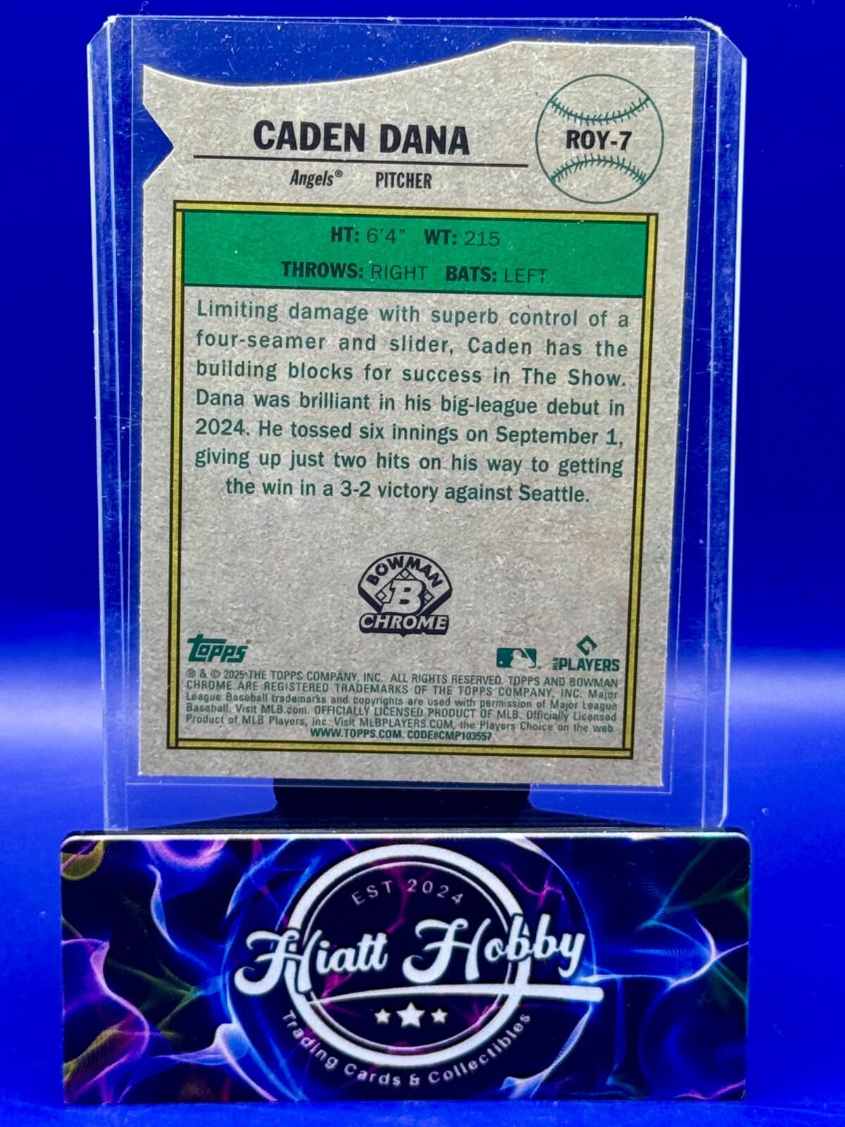 2025 Bowman Chrome - Caden Dana #ROY-7 - ROY Favorites - Mojo Refractor