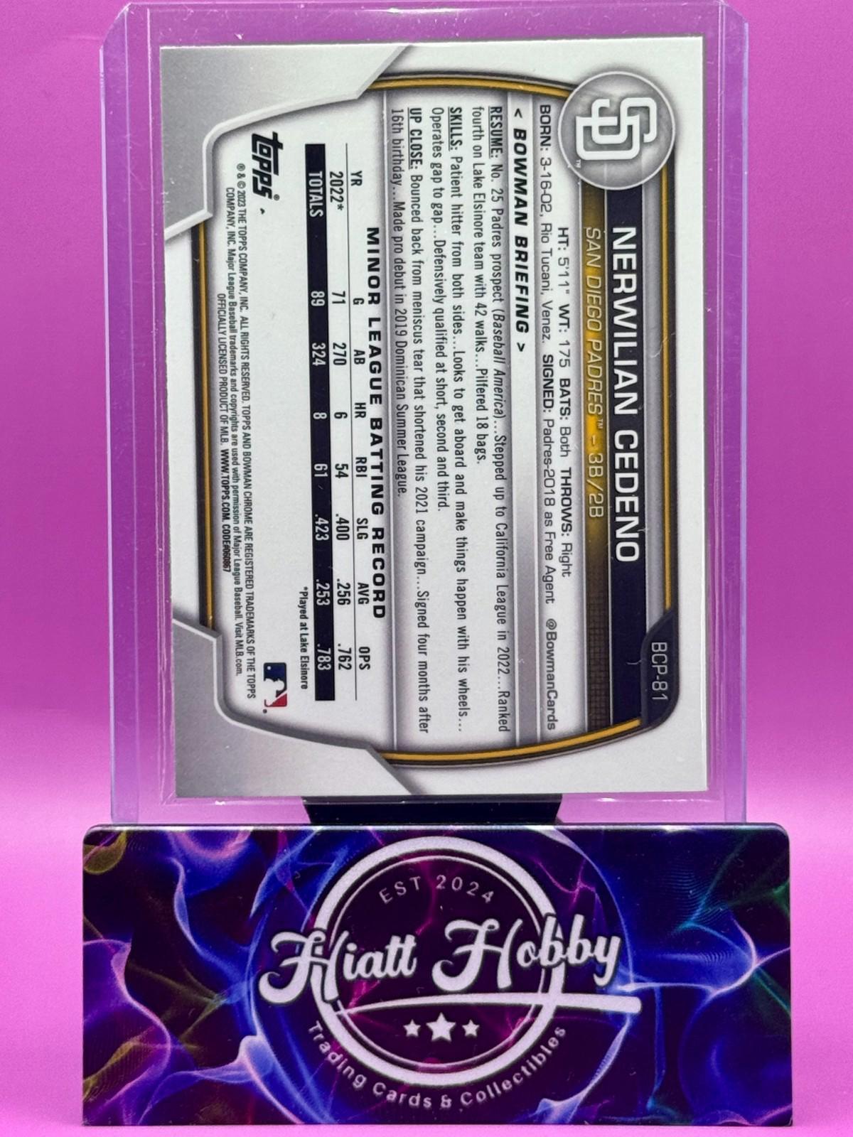 2023 Bowman Chrome - Nerwilian Cedeno #BDC-81 - Mojo Refractor (RC)