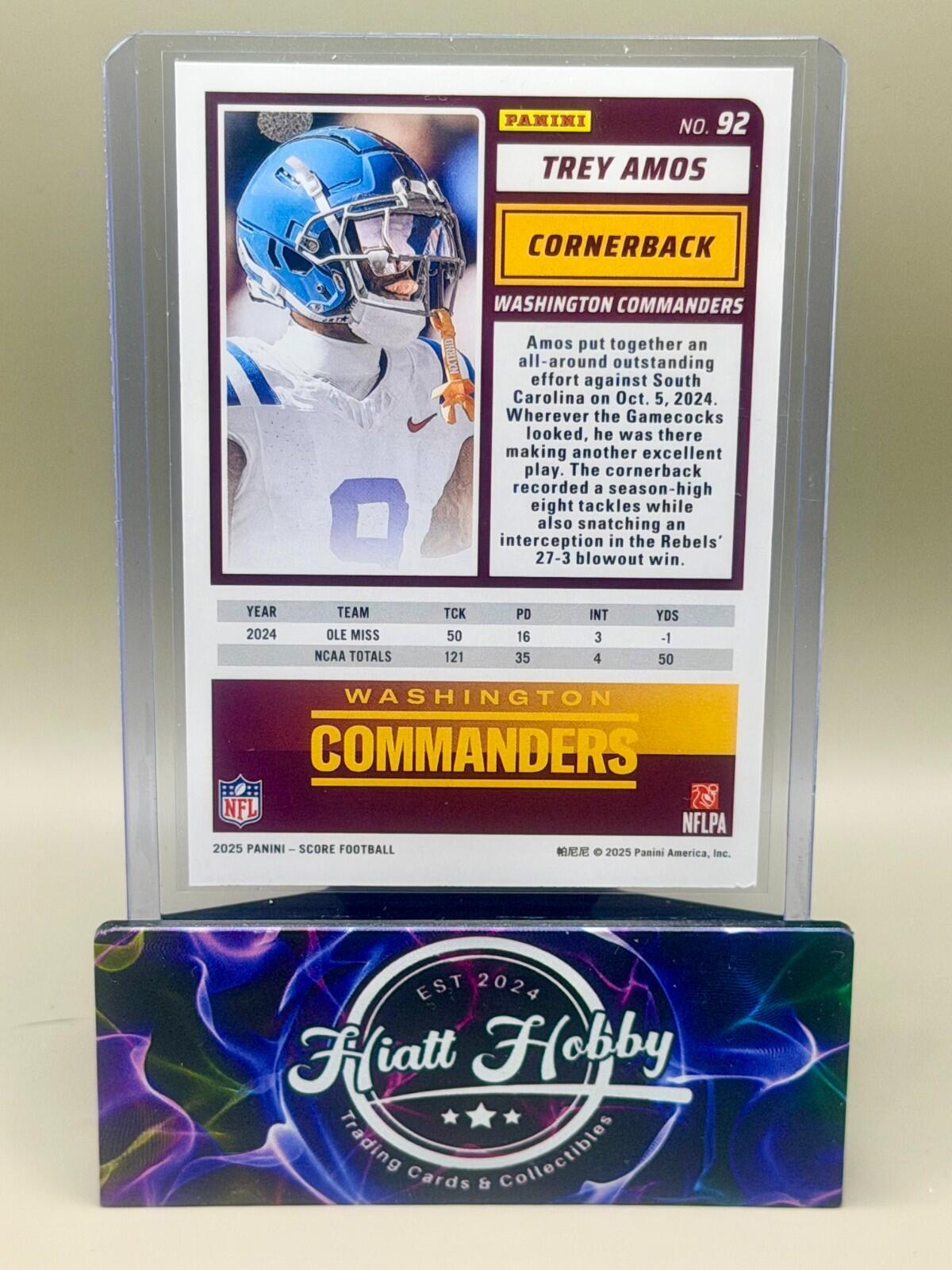 2025 Panini Score - #92 Trey Amos (RC)