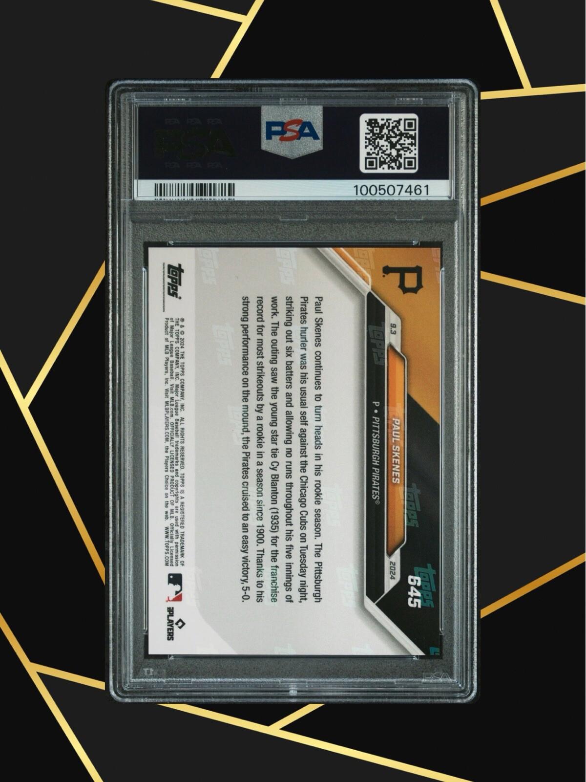 2024 Topps Now - #645 Paul Skenes (RC) PSA 10 🔥