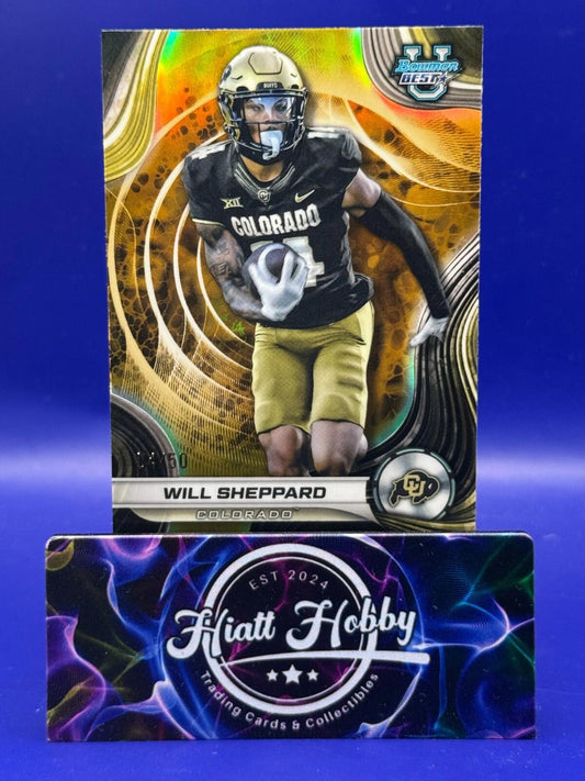 2024 Bowman's Best U Football - Will Sheppard #60 - Gold Refractor /50