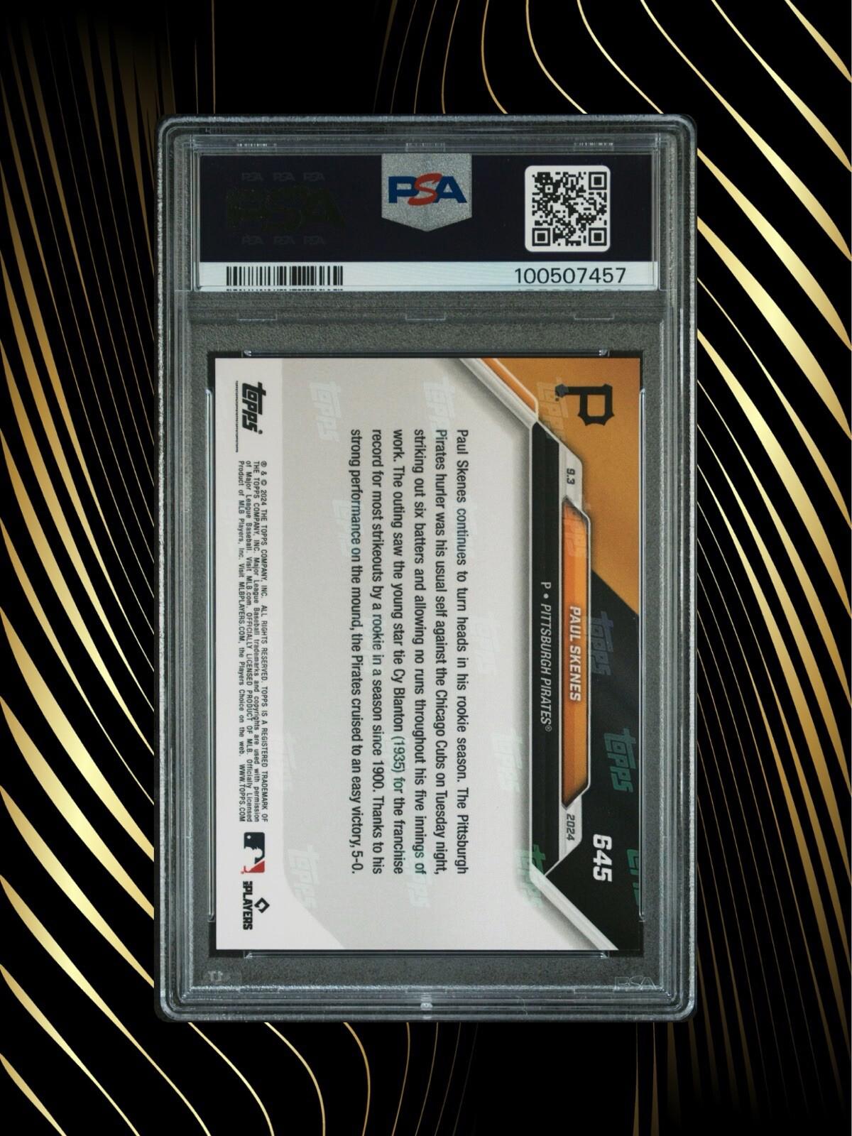 2024 Topps Now - #645 Paul Skenes (RC) PSA 10 🔥