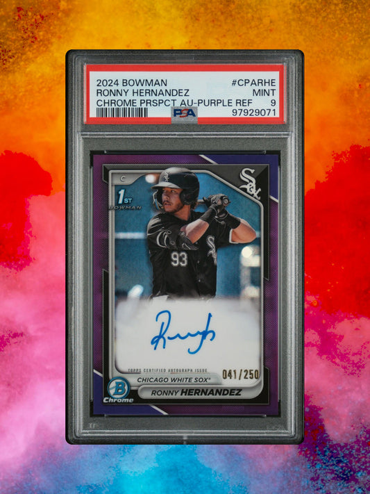 2024 Bowman Chrome Ronny Hernandez #CPA-RHE - Purple Refractor /250 - PSA 9
