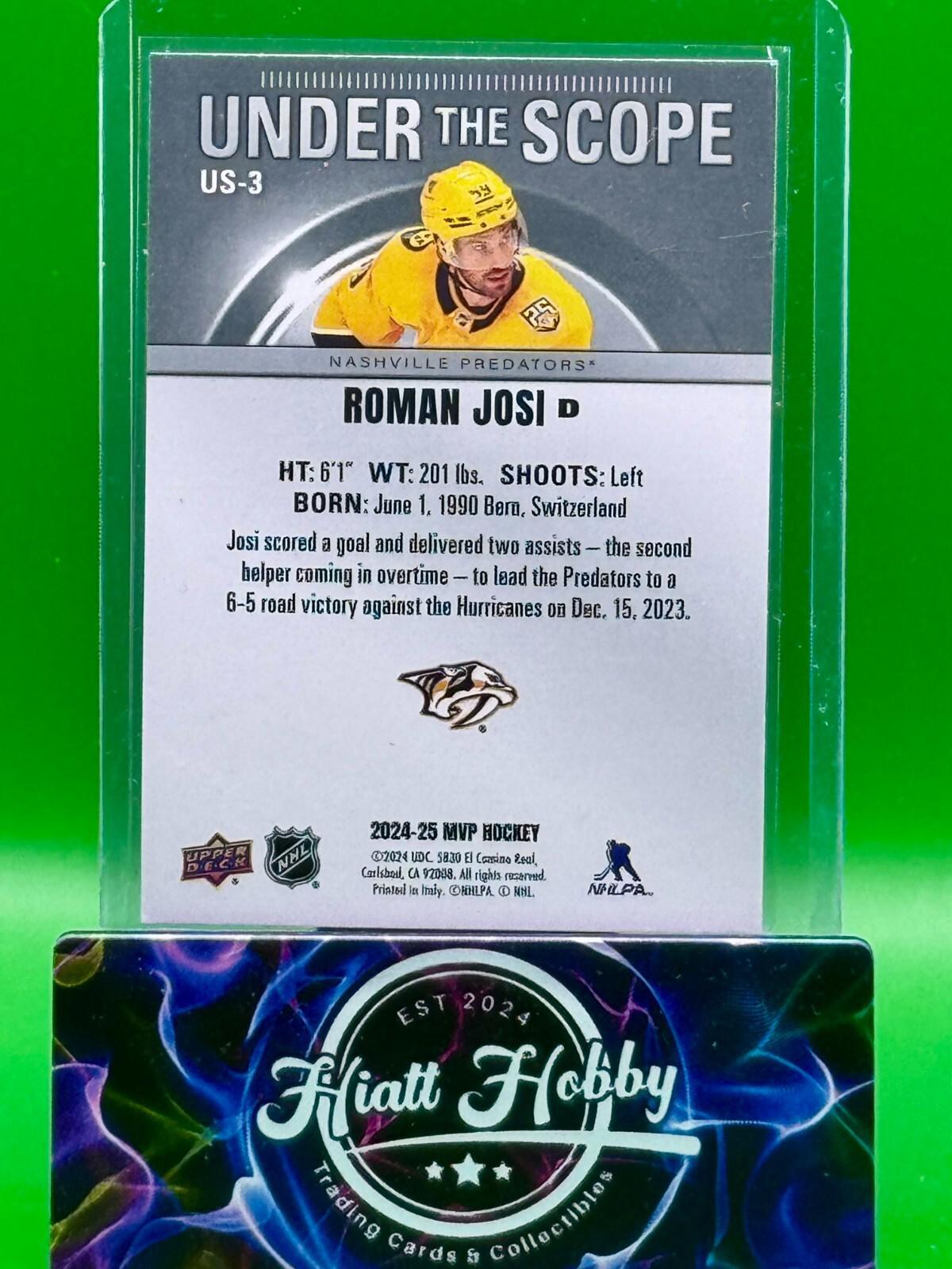 2024-25 Upper Deck MVP Hockey - Roman Josi #US-3 - Under the Scope