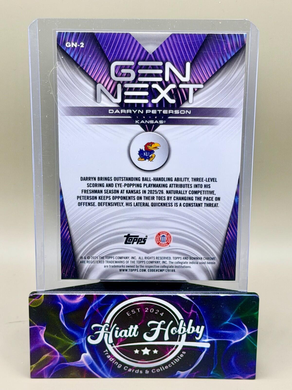 2025-26 Bowman Chrome Basketball - #GN-2 Darryn Peterson - Gen Next