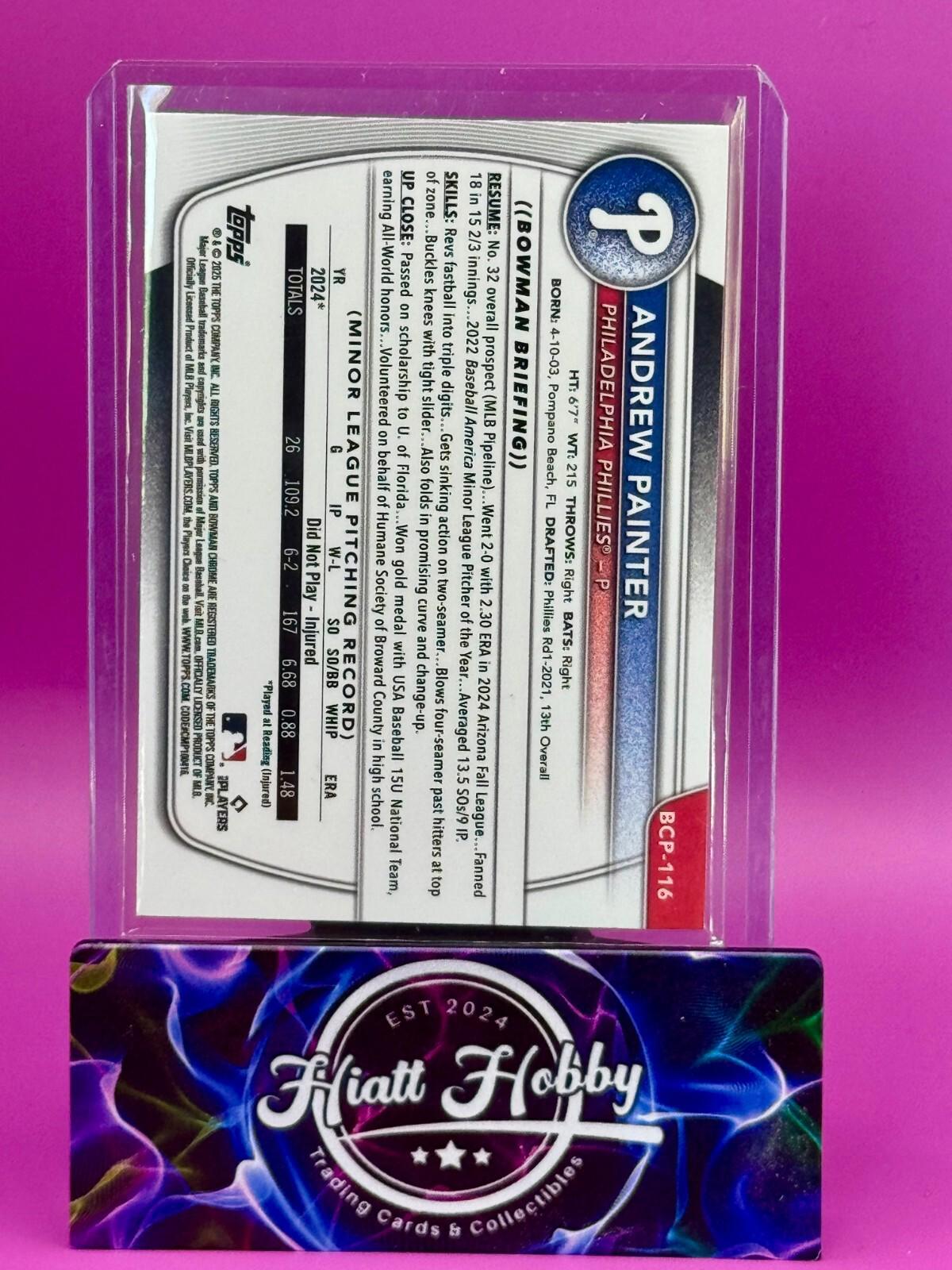 2025 Bowman Chrome - Andrew Painter #BCP-116 - Fuchsia Wave Refractor /199