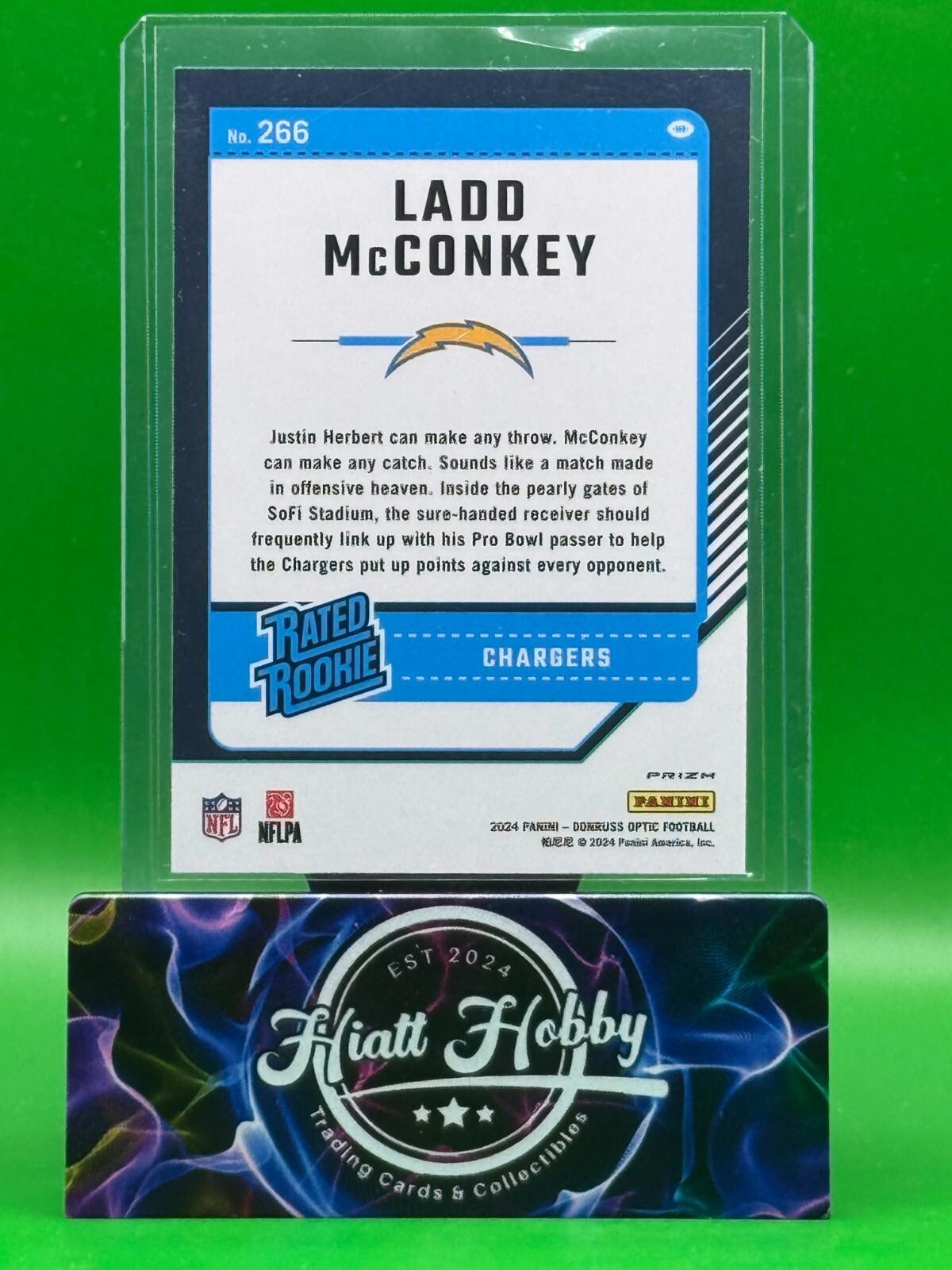 2024 Panini Donruss Optic - Ladd McConkey #266 - Purple Shock Prizm (RC)