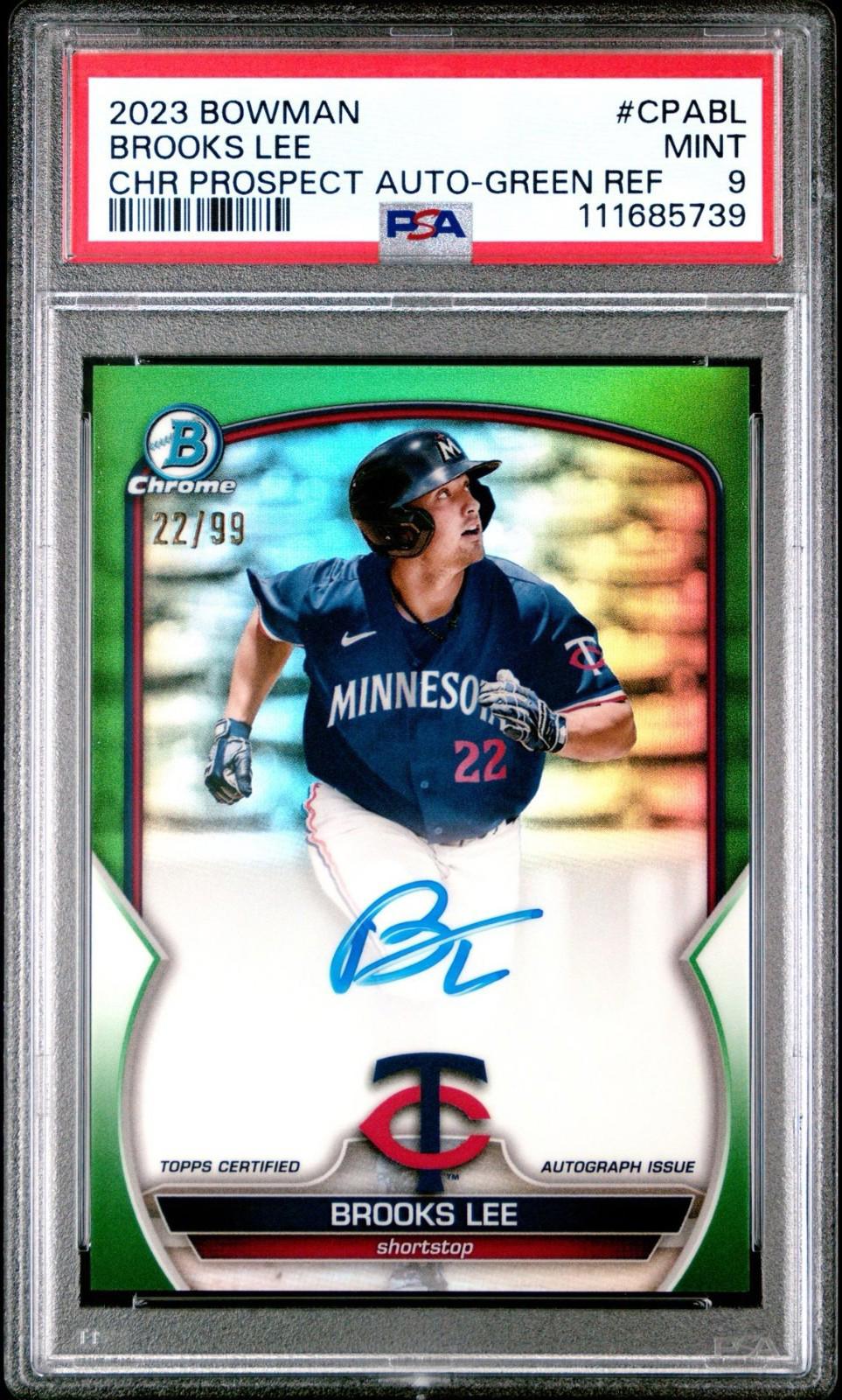 2023 Bowman - Brooks Lee #CPA-BL - Green Auto /99 (AU, RC) - PSA 9