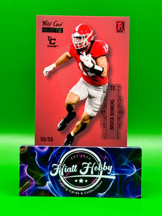2023 Wild Card Matte Football - Brock Bowers #BC-BB - Red /50