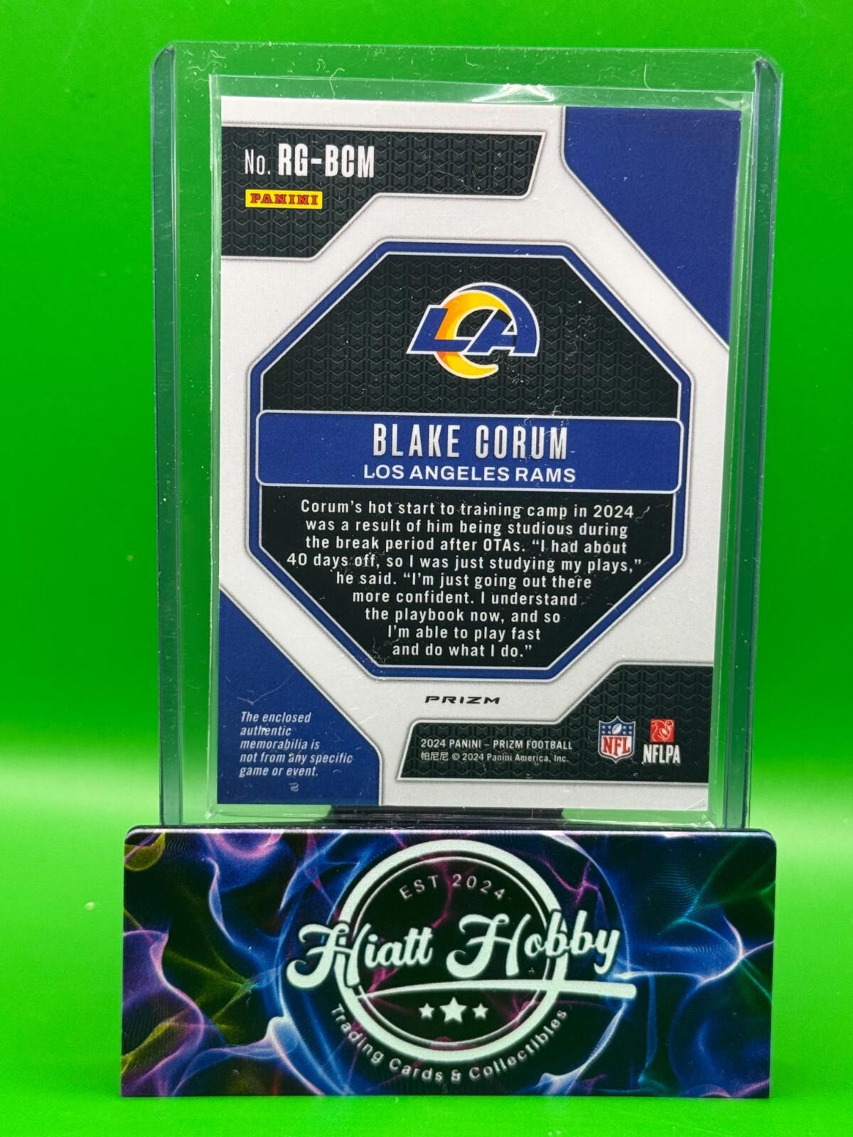 2024 Panini Prizm - Rookie Gear #RG-BCM Blake Corum (MEM, RC)