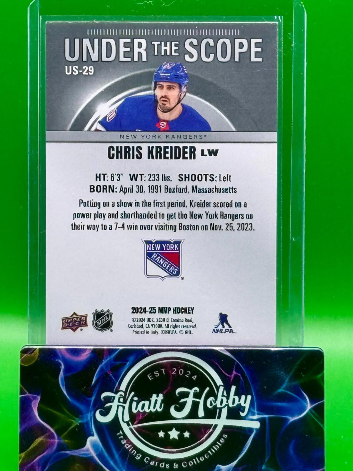 2024-25 Upper Deck MVP Hockey - Chris Kreider #US-29 - Under the Scope