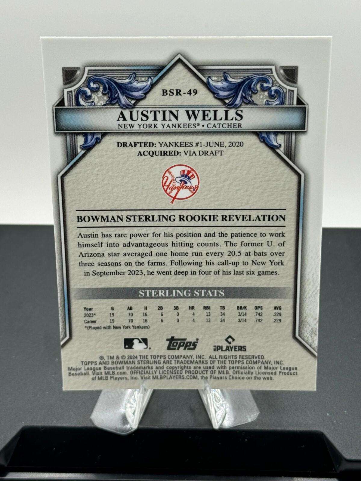 2024 Bowman Sterling - Austin Wells #BSR-49