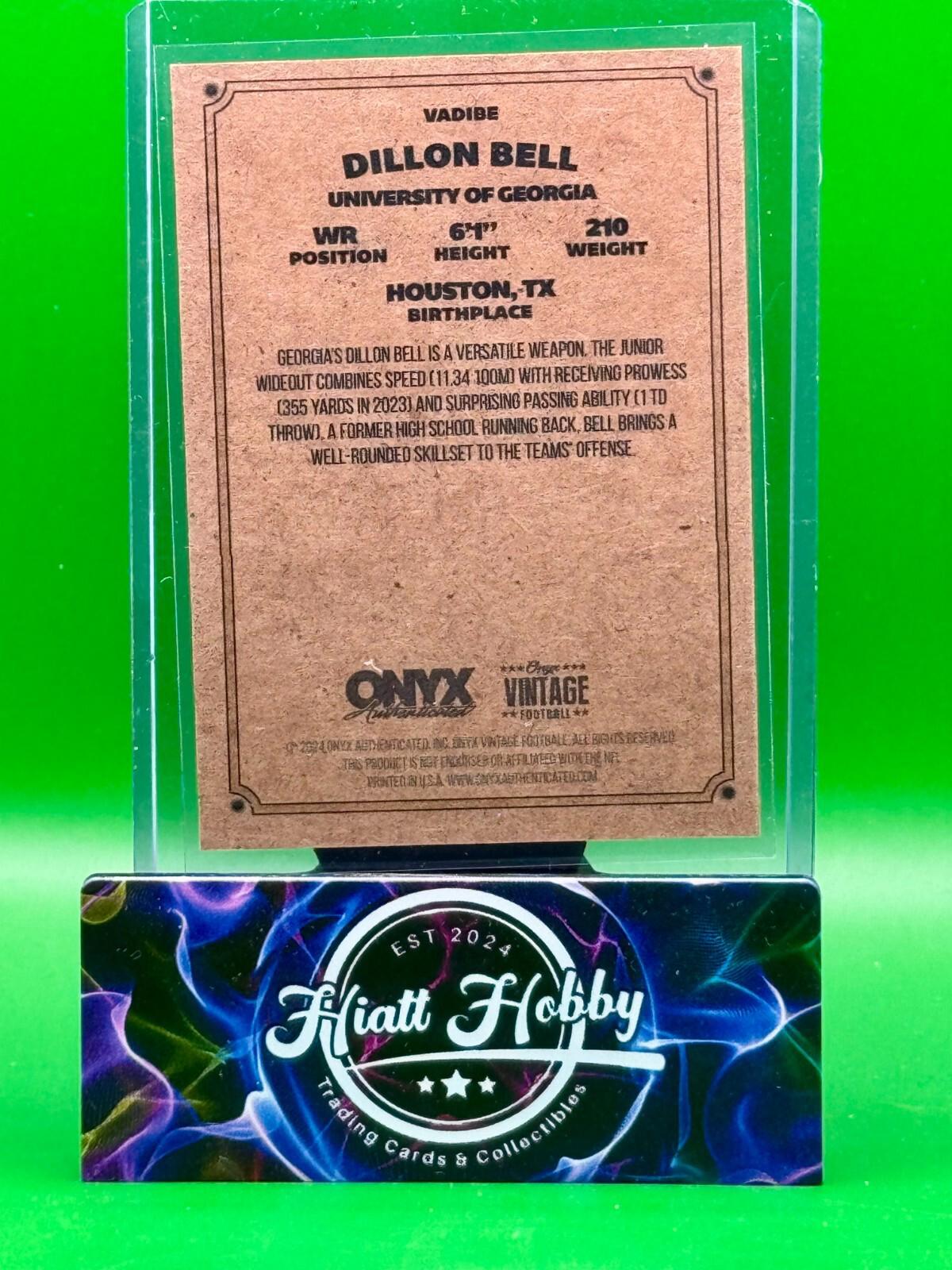 2024 Onyx Vintage Football - Dillon Bell #VADIBE - Auto