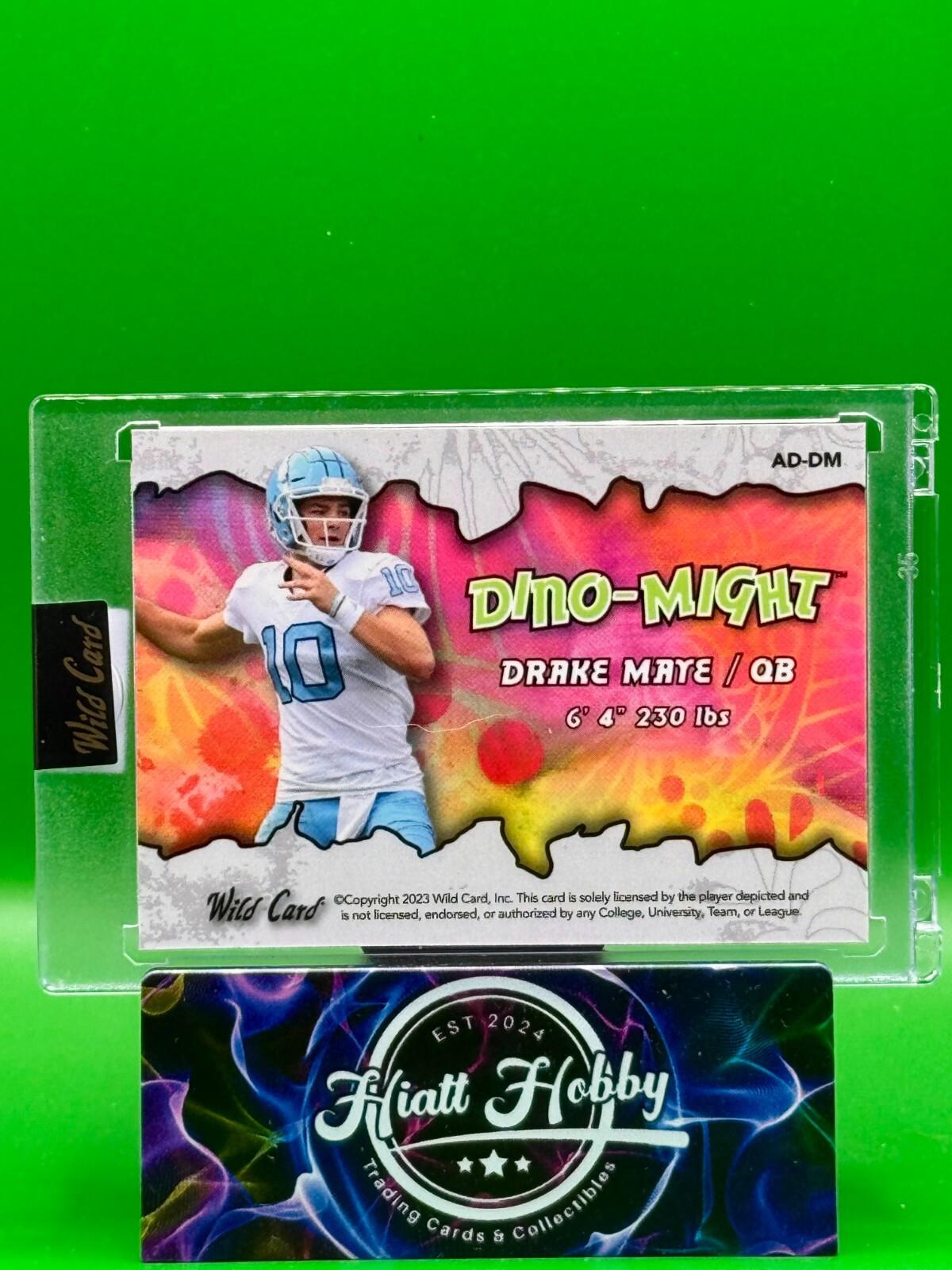 2023 Wild Card Dino-Might - Drake Maye - Purple Sparkle T-Rex 10/10 # Match 🔥