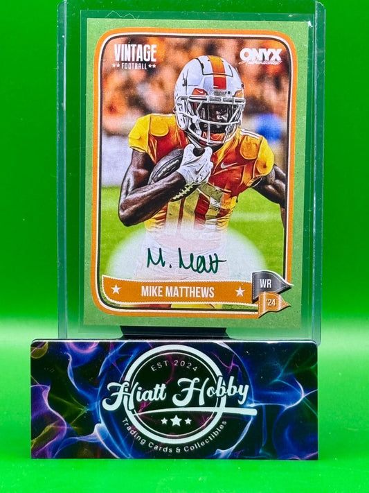 2024 Onyx Vintage Football - Mike Matthews #VAMIMA - Green Auto /50