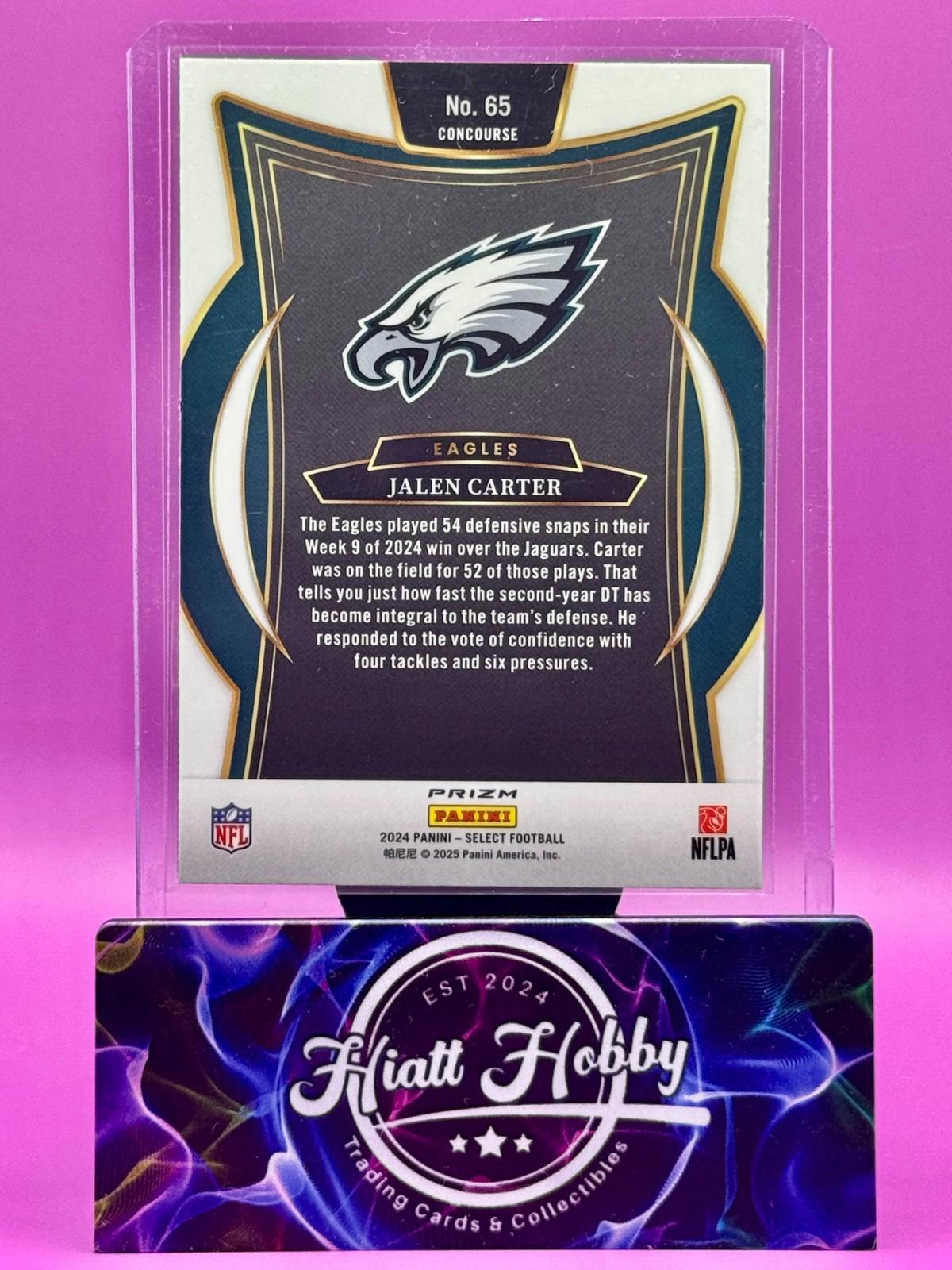 2024 Panini Select - Concourse - Jalen Carter #65 Black & Green Shock Prizm