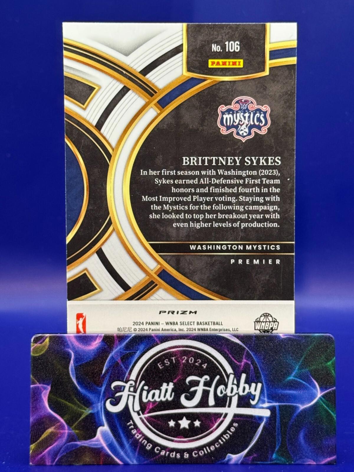 2023-24 Panini Select - Premier Level #106 - Brittney Sykes - Pink Ice