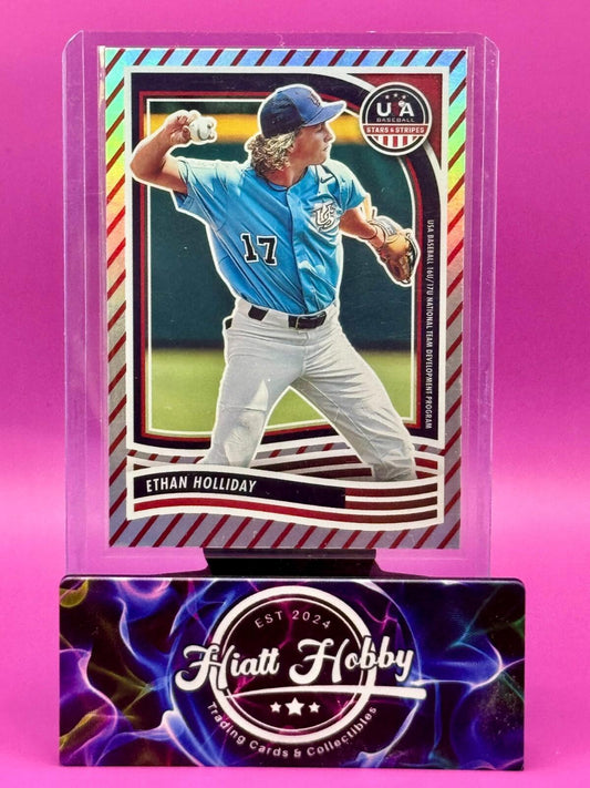 2024 Panini Stars and Stripes - Ethan Holliday #110 - 16U Stripes Prizm (RC)