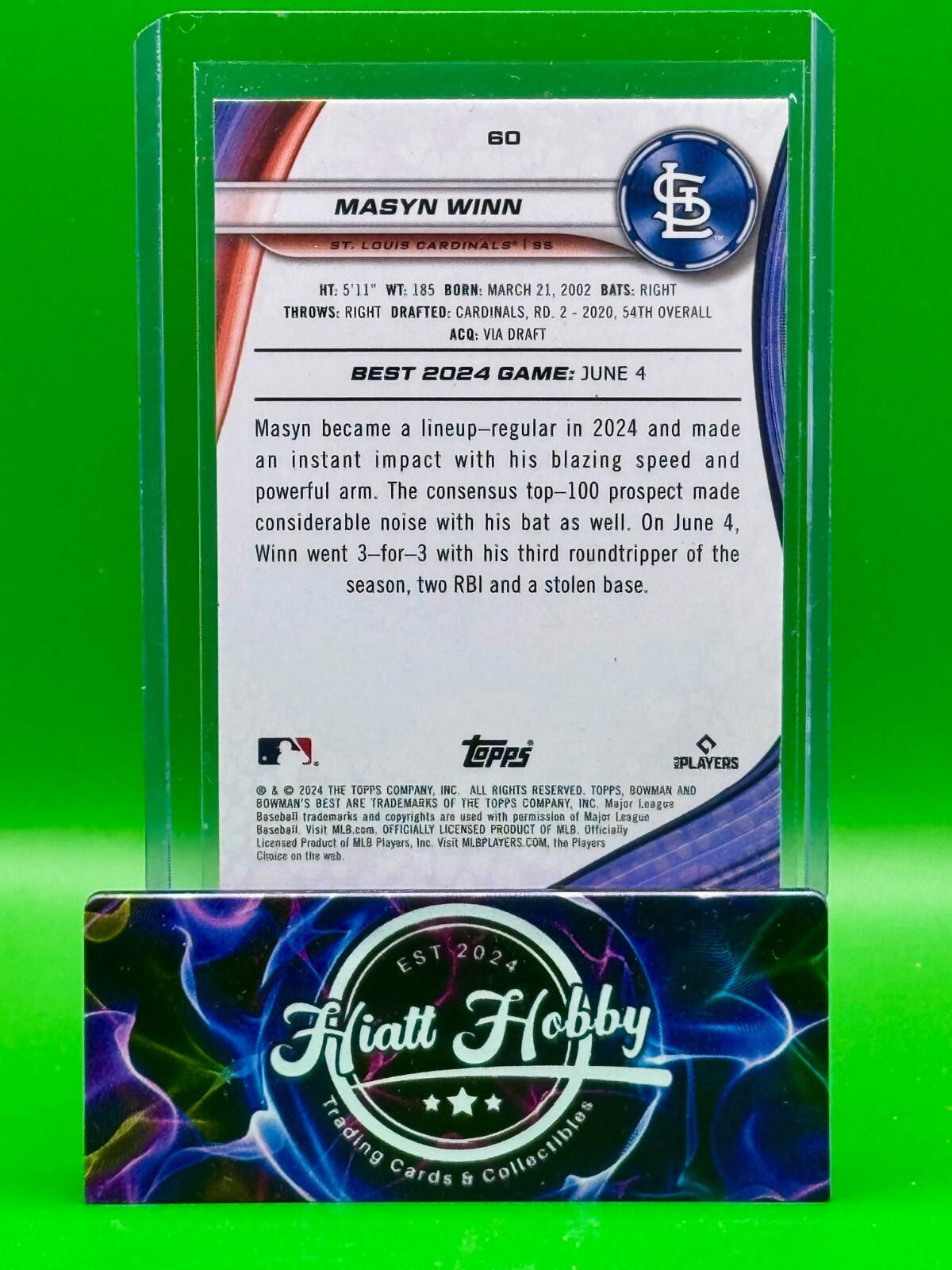 2024 Bowman's Best - Masyn Winn #60 - Blue Refractor /150
