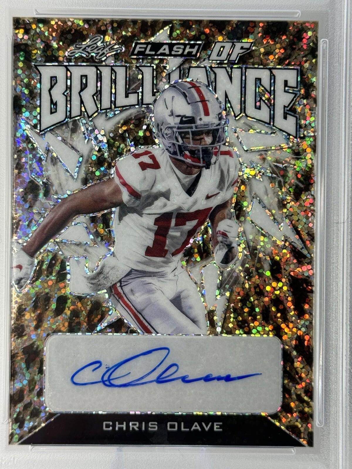 2022 Leaf Flash of Brilliance Sparkles Leopard /5 #FB-CO1 Chris Olave - PSA 10